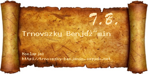 Trnovszky Benjámin névjegykártya