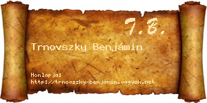 Trnovszky Benjámin névjegykártya